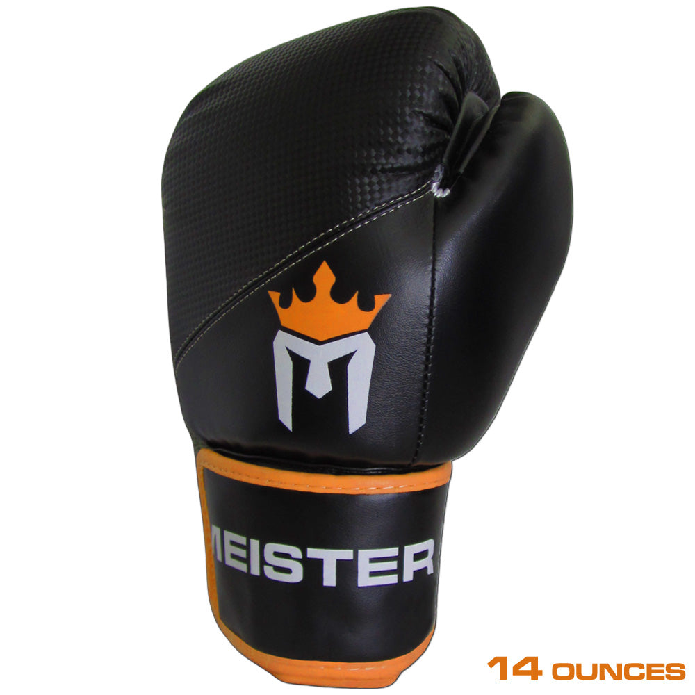 14 Ounce Meister Pro Boxing Gloves Black/Orange [1052OR14] 34.99