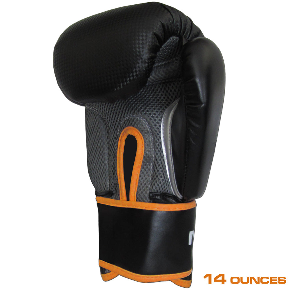 14 Ounce Meister Pro Boxing Gloves Black/Orange [1052OR14] 34.99