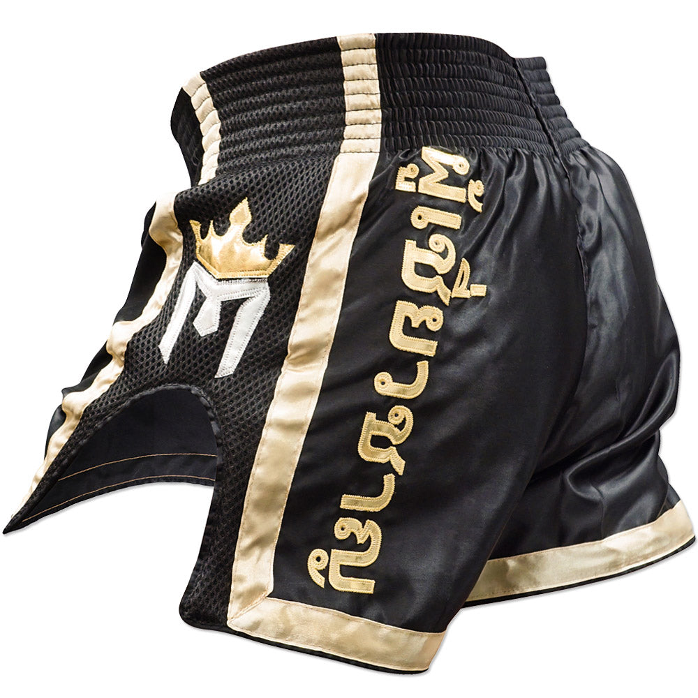 Meister ELITE Muay Thai Shorts Black/Gold [1110MTBKGL] 29.99