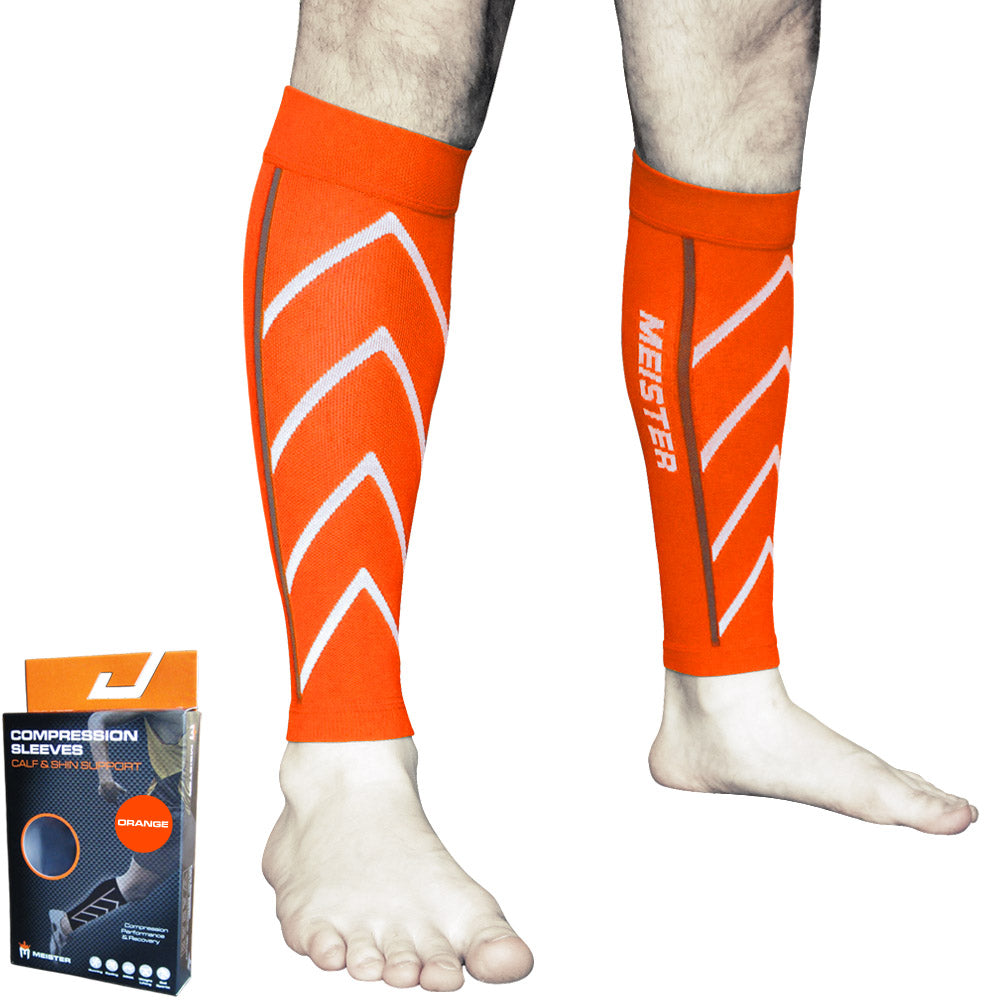 Graduated 2025mmHg Compression Leg Sleeves (Pair) Orange [1059CSLOR