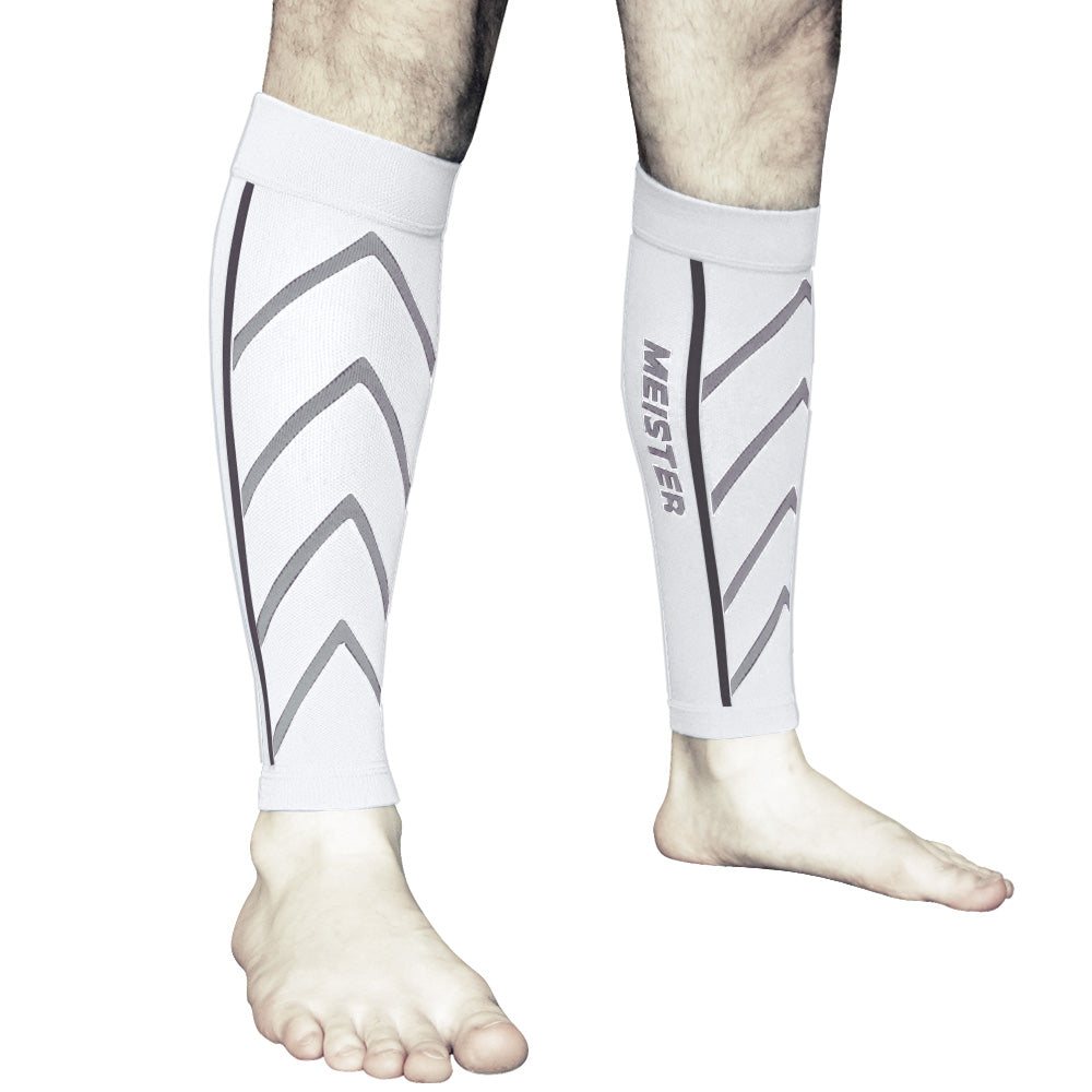 Graduated 2025mmHg Compression Leg Sleeves (Pair) White [1059CSLWT