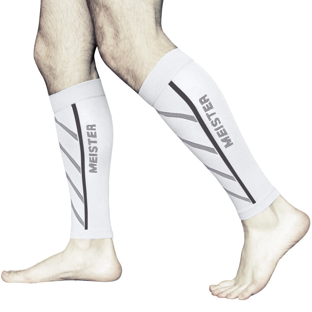 Graduated 2025mmHg Compression Leg Sleeves (Pair) White [1059CSLWT