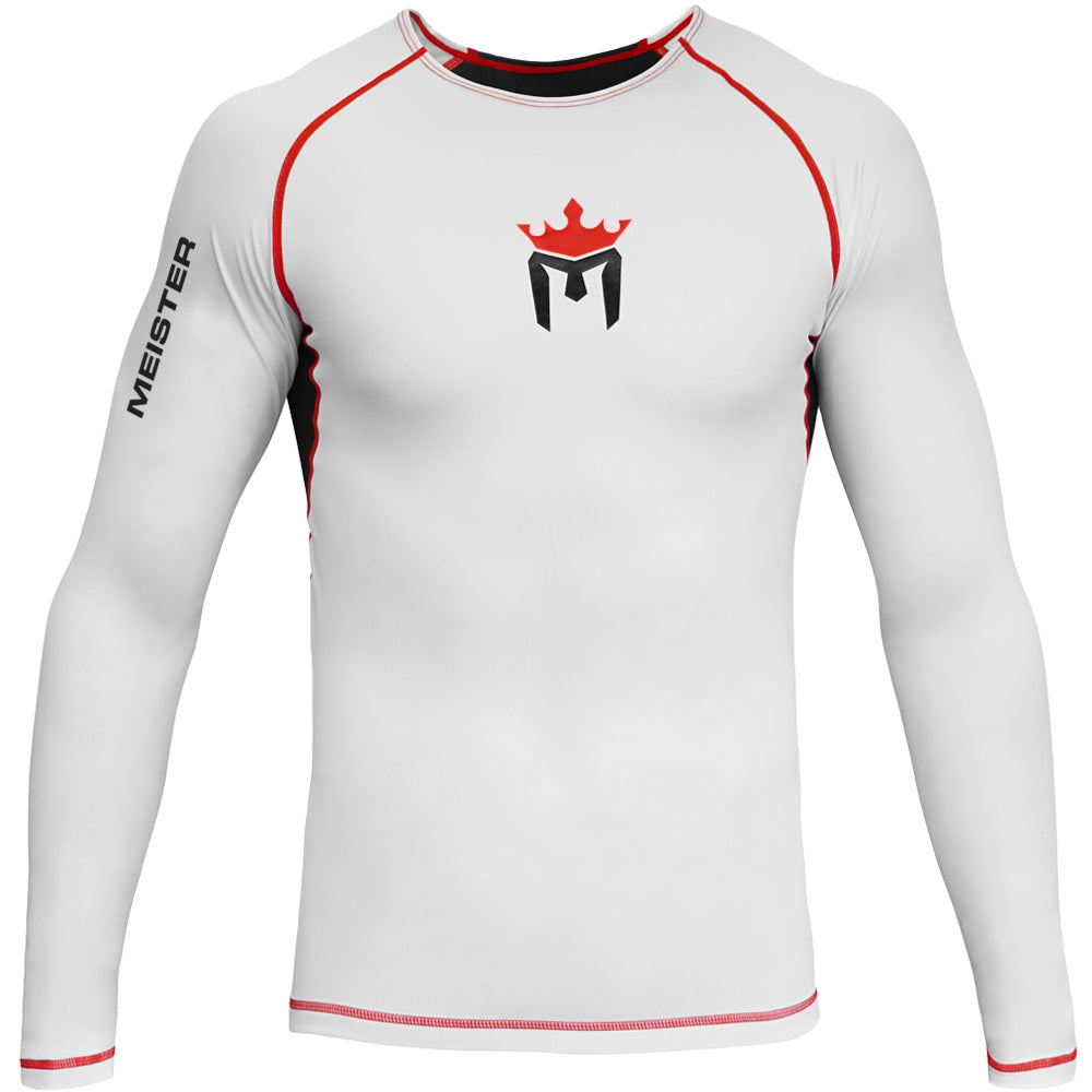 Meister Rush LongSleeve Rash Guard White/Red [1072RGWTRD] 29.99 Meister, Elite Gear