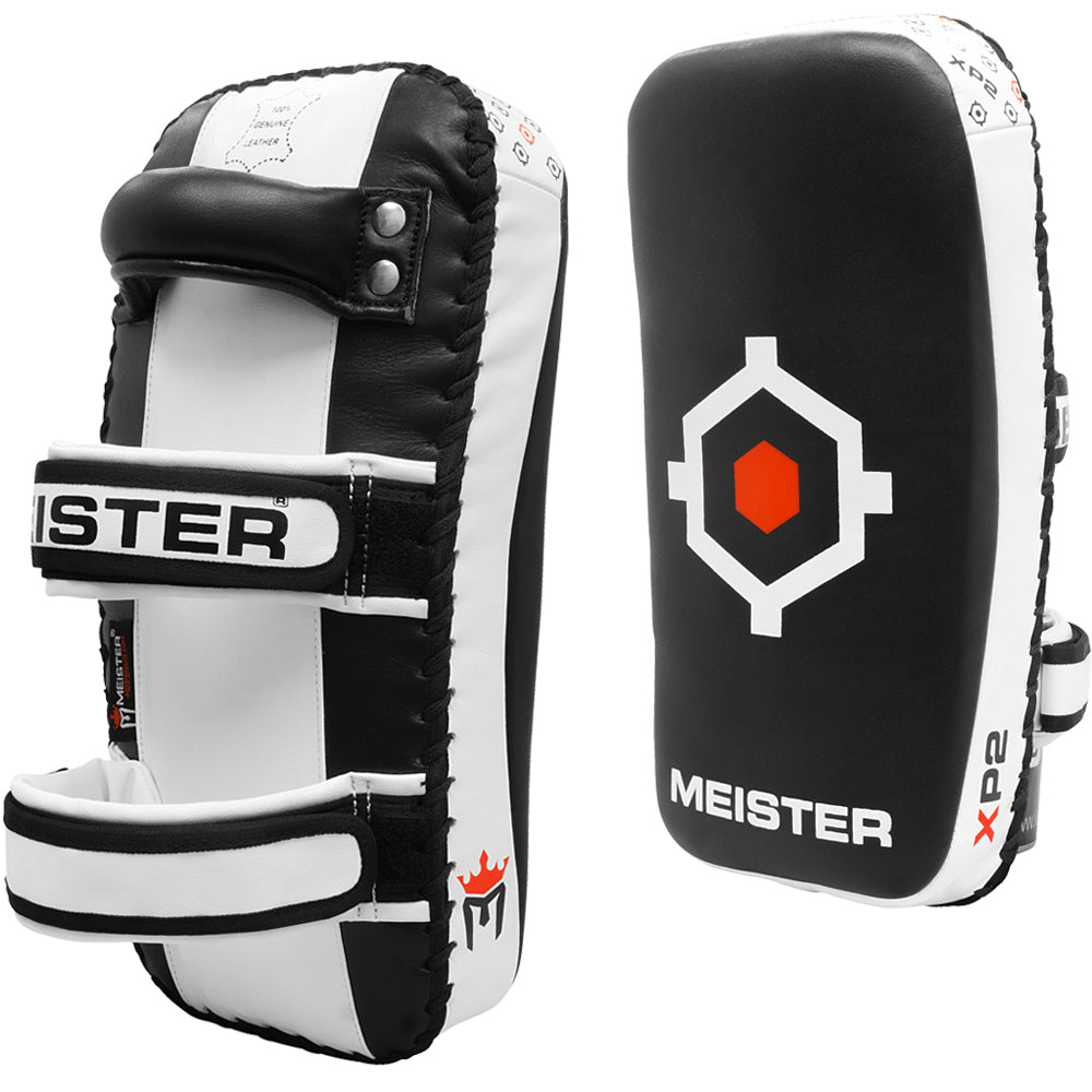 Pair Meister Cowhide Leather Curved Focus Mitts w// Wrist Support