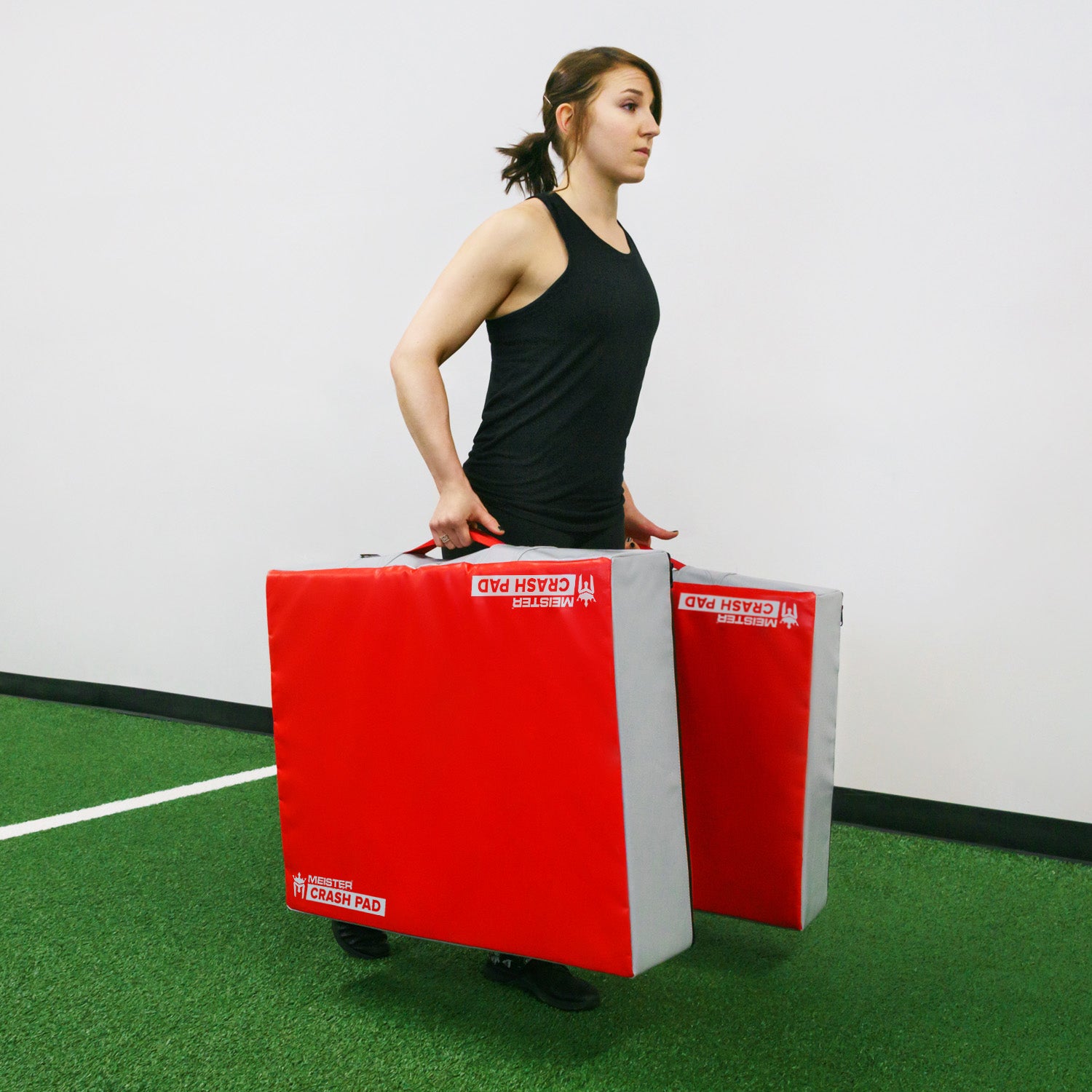 Meister Crash Pad Weight Lifting Drop Pads Red/Gray (Pair