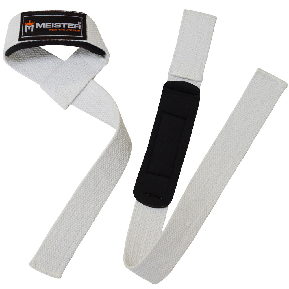 NeoprenePadded Lifting Straps (Pair) White [1026WT] 5.99