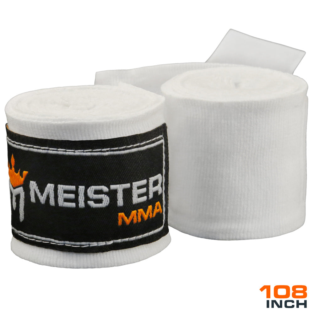 Junior 108 MMA Hand Wraps (Pair) White [1024WT] 7.49 Meister