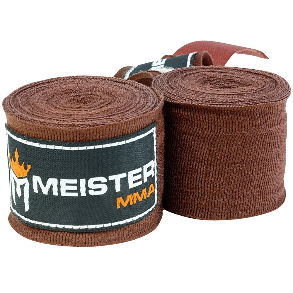 180 SemiElastic Hand Wraps for MMA & Boxing (Pair) Brown [1009BR