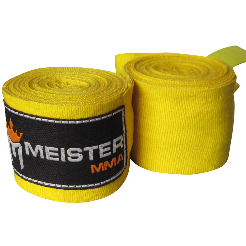 180 SemiElastic Hand Wraps for MMA & Boxing (Pair) Yellow [1009YL] 7.99 Meister, Elite